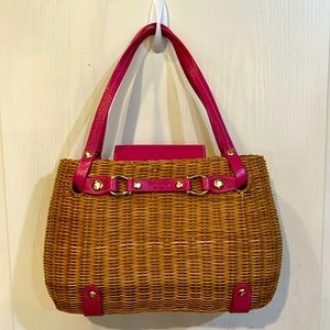 NWOT KATE SPADE basket/pink leather purse